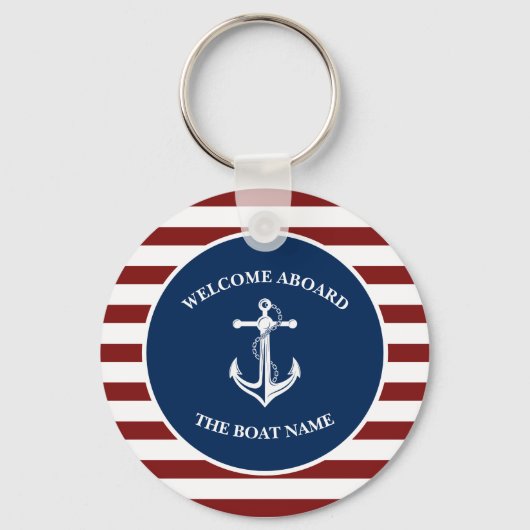 Porte-clés Votre Ancre de nom de bateau (Recto)