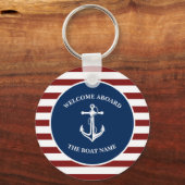 Porte-clés Votre Ancre de nom de bateau (Verso)