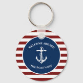 Porte-clés Votre Ancre de nom de bateau (Verso)