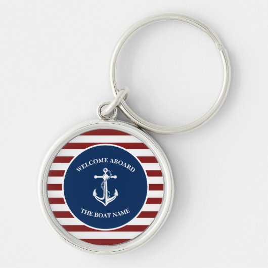 Porte-clés Votre Ancre de nom de bateau (Devant)