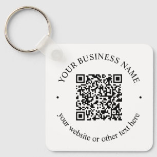 Porte-clés Votre code QR téléchargé plus texte circulaire mod