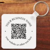 Porte-clés Votre code QR téléchargé plus texte circulaire mod (Verso)
