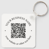 Porte-clés Votre code QR téléchargé plus texte circulaire mod (Dos)