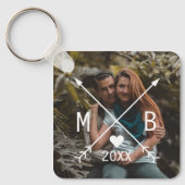 Porte-clés Votre élégant Classy Monogrammed Love Flèches Coeu (Recto)