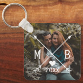 Porte-clés Votre élégant Classy Monogrammed Love Flèches Coeu (Recto)