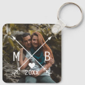 Porte-clés Votre élégant Classy Monogrammed Love Flèches Coeu (Dos)