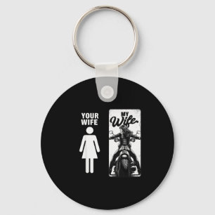 Porte-clés Votre femme est simple Ma femme Femme motarde Sain