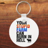 Porte-clés Votre Ferme Stupide Peut Brûler En Enfer (Recto)