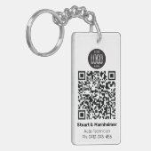Porte-clés Votre ID de code QR numérique photo logo (Devant gauche)