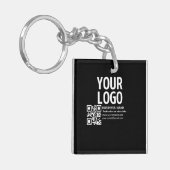 Porte-clés Votre logo avec code QR et texte modifiables (Devant gauche)