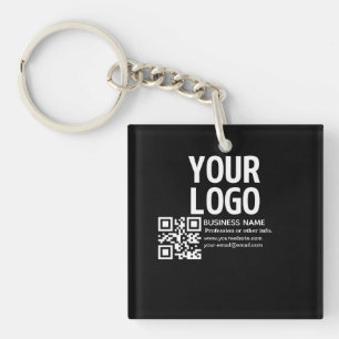 Porte-clés Votre logo avec code QR et texte modifiables