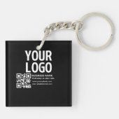 Porte-clés Votre logo avec code QR et texte modifiables (Dos)