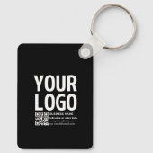 Porte-clés Votre logo avec code QR et texte modifiables (Verso)