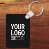 Porte-clés Votre logo avec code QR et texte modifiables (Verso)
