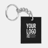 Porte-clés Votre logo avec code QR et texte modifiables (Devant gauche)