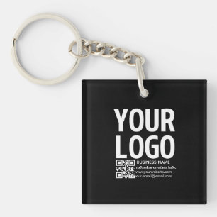 Porte-clés Votre logo avec code QR et texte modifiables