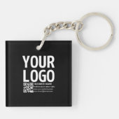 Porte-clés Votre logo avec code QR et texte modifiables (Dos)