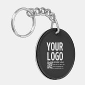 Porte-clés Votre logo avec code QR et texte modifiables (Devant gauche)