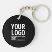 Porte-clés Votre logo avec code QR et texte modifiables (Dos)
