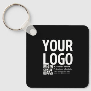 Porte-clés Votre logo avec code QR et texte modifiables