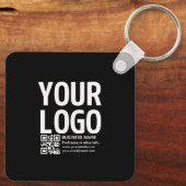 Porte-clés Votre logo avec code QR et texte modifiables (Verso)