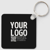 Porte-clés Votre logo avec code QR et texte modifiables (Dos)