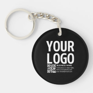 Porte-clés Votre logo avec code QR et texte modifiables