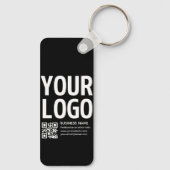 Porte-clés Votre logo avec code QR et texte modifiables (Verso)