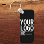 Porte-clés Votre logo avec code QR et texte modifiables (Recto)