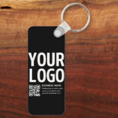Porte-clés Votre logo avec code QR et texte modifiables (Verso)