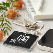 Porte-clés Votre logo avec code QR et texte modifiables (Devant Droit)