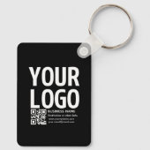 Porte-clés Votre logo avec code QR et texte modifiables (Verso)