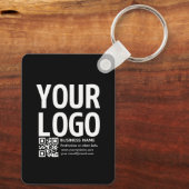 Porte-clés Votre logo avec code QR et texte modifiables (Verso)