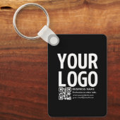 Porte-clés Votre logo avec code QR et texte modifiables (Recto)