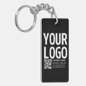 Porte-clés Votre logo avec QR code et texte modifiables (Devant gauche)