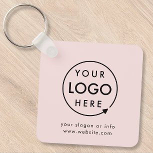 Porte-clés Votre logo Blush Pink Business Moderne
