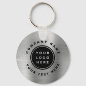 Porte-clés Votre logo d'entreprise Code QR Business Silver (Recto)