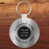 Porte-clés Votre logo d'entreprise Code QR Business Silver (Recto)