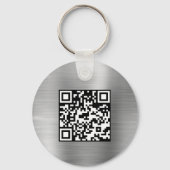 Porte-clés Votre logo d'entreprise Code QR Business Silver (Verso)