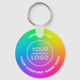 Porte-clés Votre logo d'entreprise Ombré Rainbow lgbt