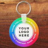 Porte-clés Votre logo d'entreprise sur Rainbow Merci (Recto)