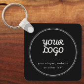 Porte-clés Votre Logo Design élégant et modifiable en noir et (Recto)