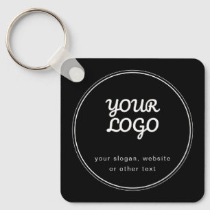 Porte-clés Votre logo design élégant modifiable noir et blanc