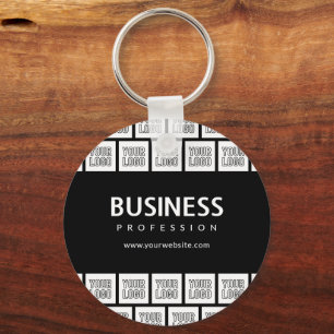 Porte-clés Votre logo en motif mosaïque et nom d'entreprise m