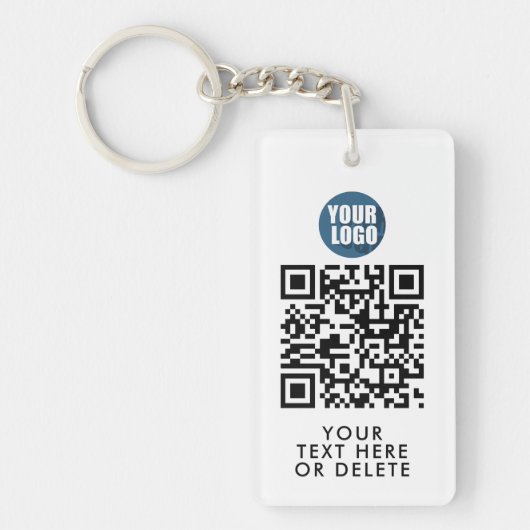 Porte-clés Votre logo et code QR Marketing commercial (Devant)