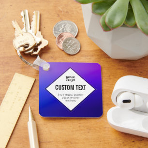 Porte-clés Votre logo et texte personnalisable   Ombre violet