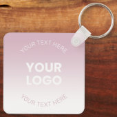 Porte-clés Votre logo | Moderne Dusty Rose & Blanc Ombre (Verso)