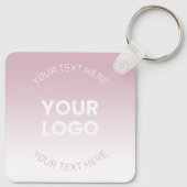 Porte-clés Votre logo | Moderne Dusty Rose & Blanc Ombre (Dos)