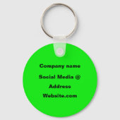 Porte-clés Votre logo Neon Green Elegant Yellow Business (Verso)