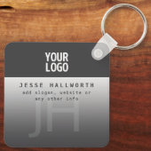 Porte-clés Votre logo, nom commercial et monogramme (Verso)